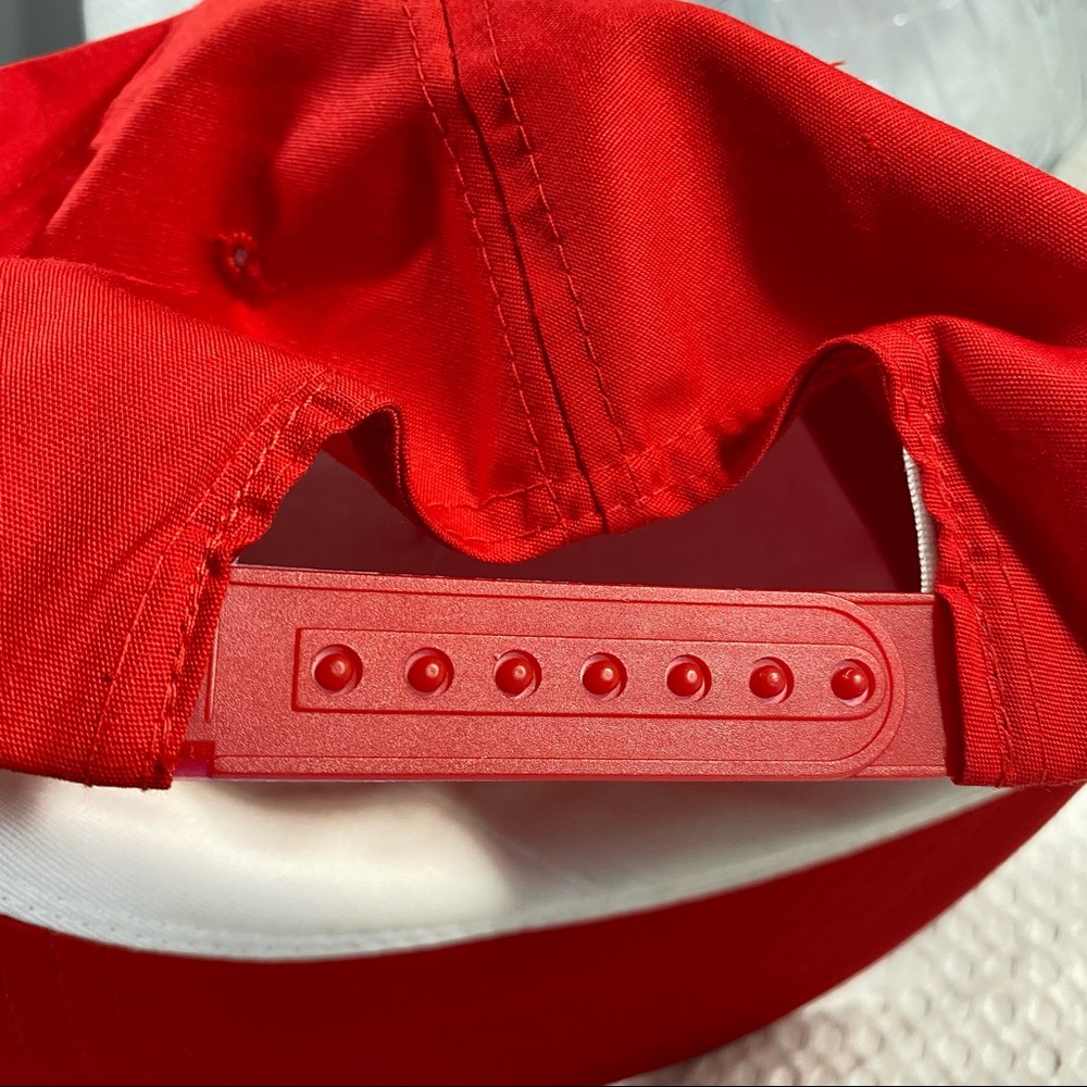 Vintage Hilti Red Hat Trucker Snapback Cap Adjustable; KP Caps; Cotton Polyester - Picture 6 of 11